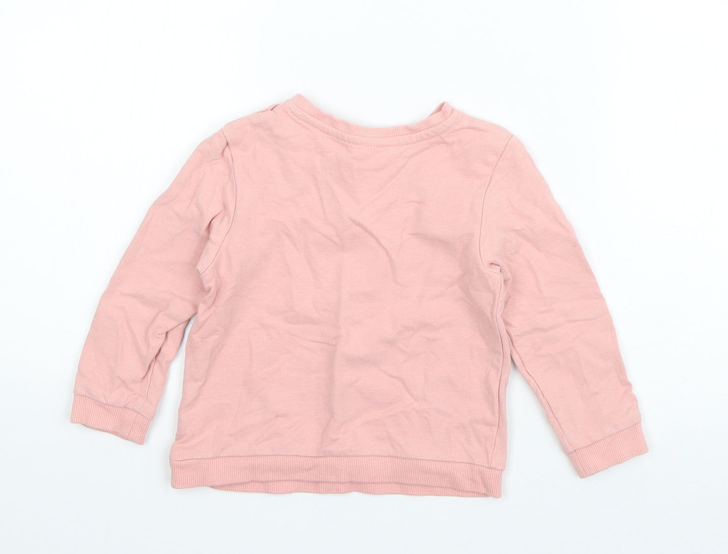 So cute Girls Pink  Cotton Pullover Jumper Size 18-24 Months  Pullover - Deer
