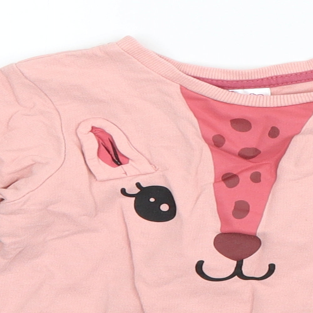 So cute Girls Pink  Cotton Pullover Jumper Size 18-24 Months  Pullover - Deer