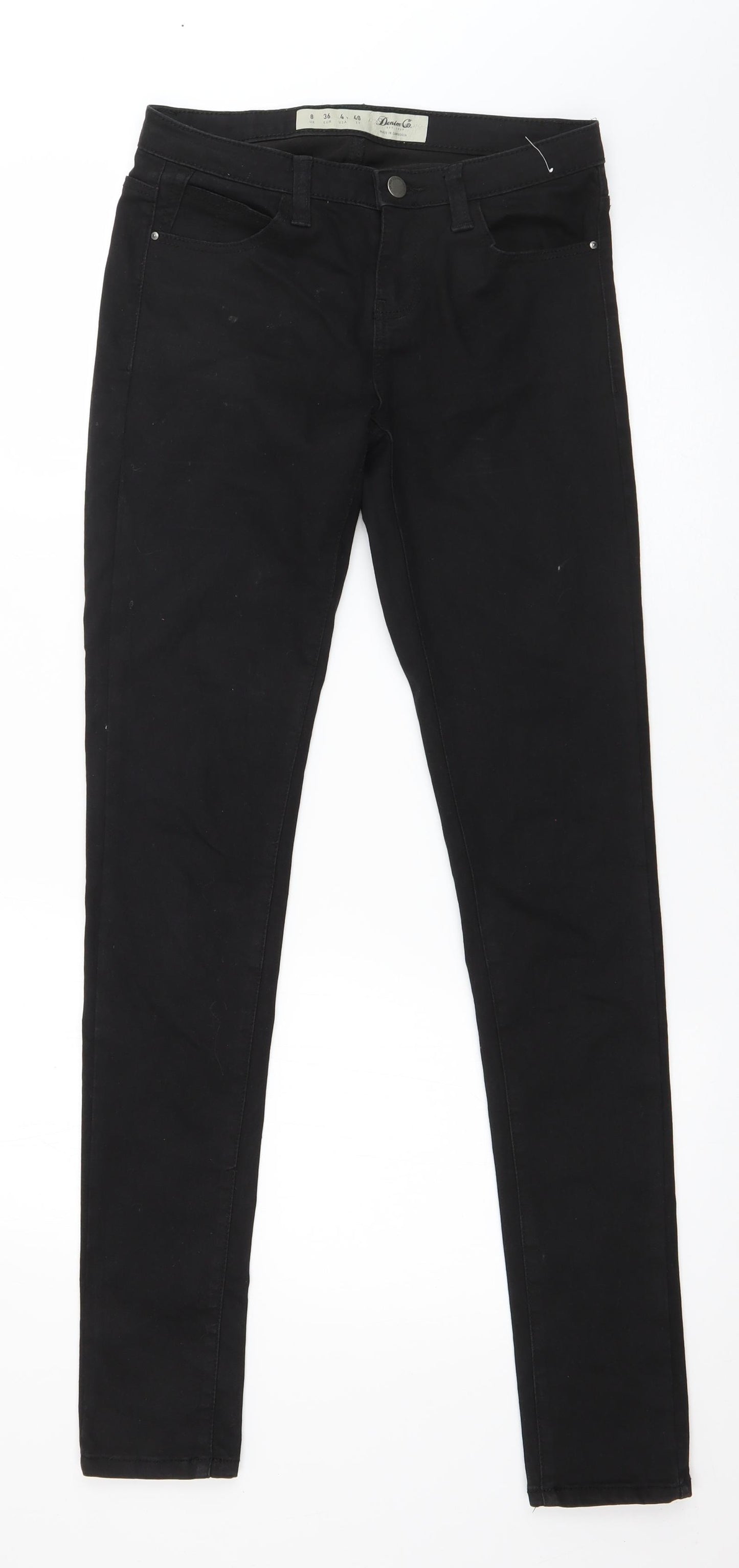 Nutmeg Womens Black  Cotton Skinny Jeans Size 8 L31 in Regular Button