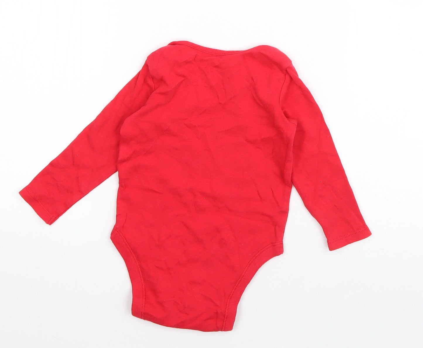 F&F Boys Red  Cotton Babygrow One-Piece Size 9-12 Months  Snap - Rudolph