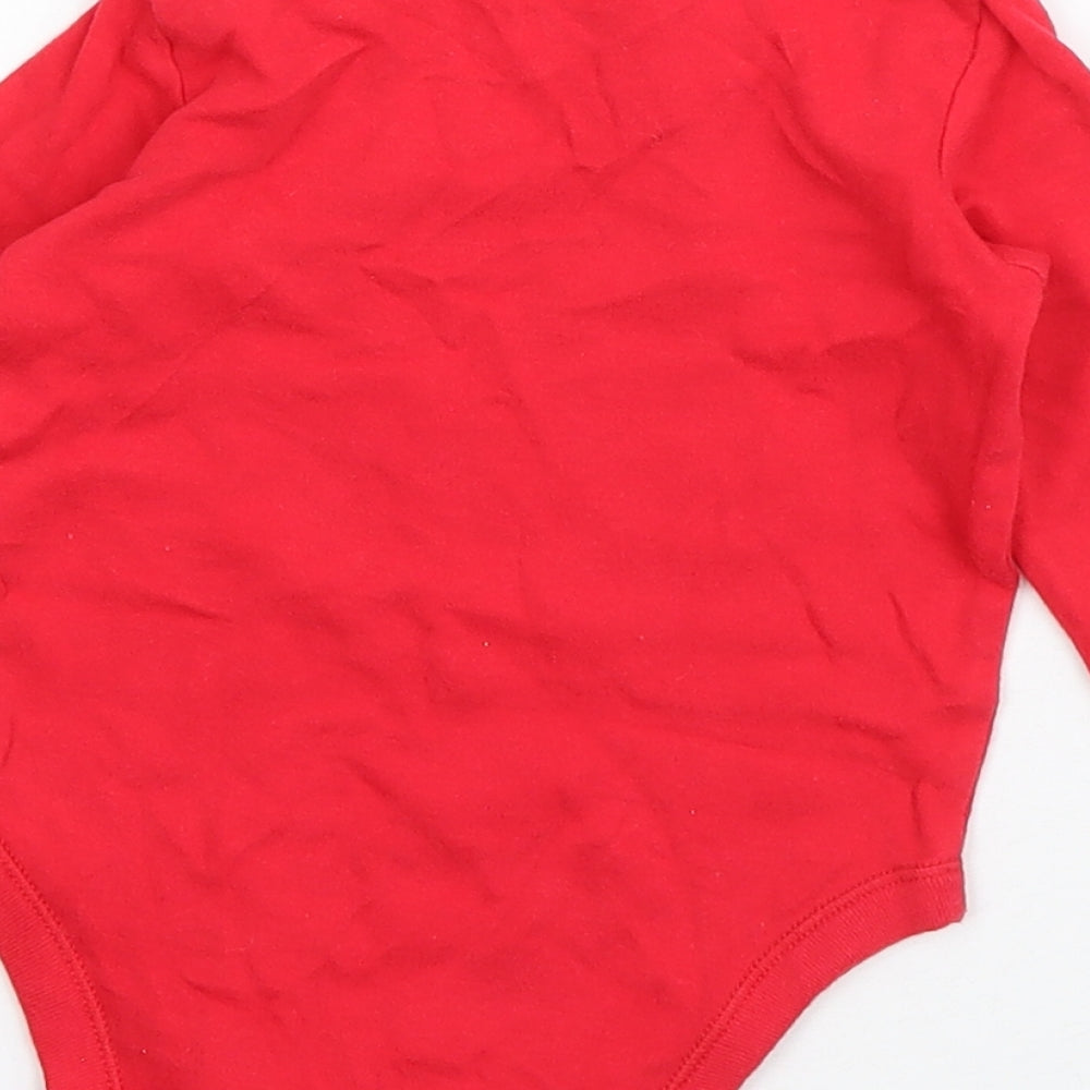 F&F Boys Red  Cotton Babygrow One-Piece Size 9-12 Months  Snap - Rudolph