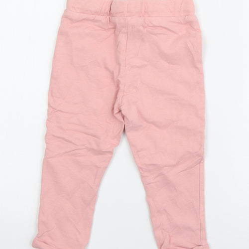 So Cute Girls Pink  Cotton Jogger Trousers Size 18-24 Months  Drawstring - Deer