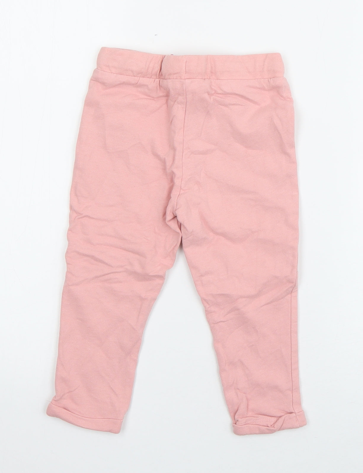So Cute Girls Pink  Cotton Jogger Trousers Size 18-24 Months  Drawstring - Deer