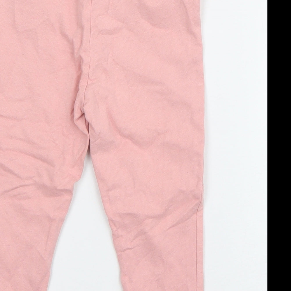 So Cute Girls Pink  Cotton Jogger Trousers Size 18-24 Months  Drawstring - Deer
