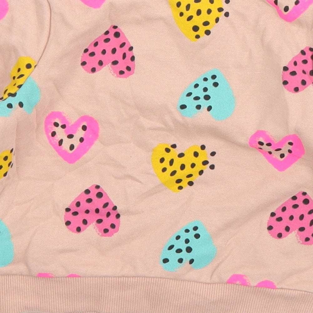 George Girls Pink Geometric Cotton Pullover Jumper Size 18-24 Months  Pullover - Love Heart