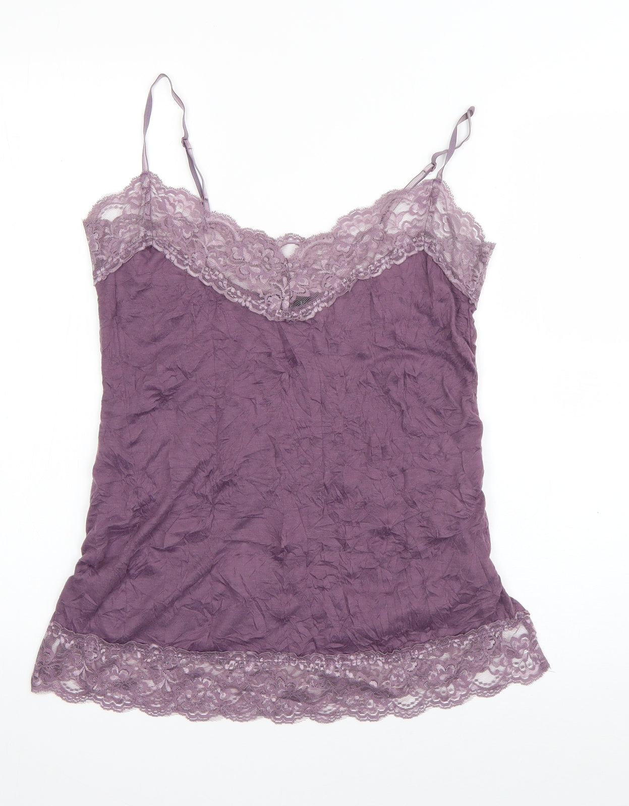 Atmosphere Womens Purple  Polyester Basic Tank Size 12 V-Neck