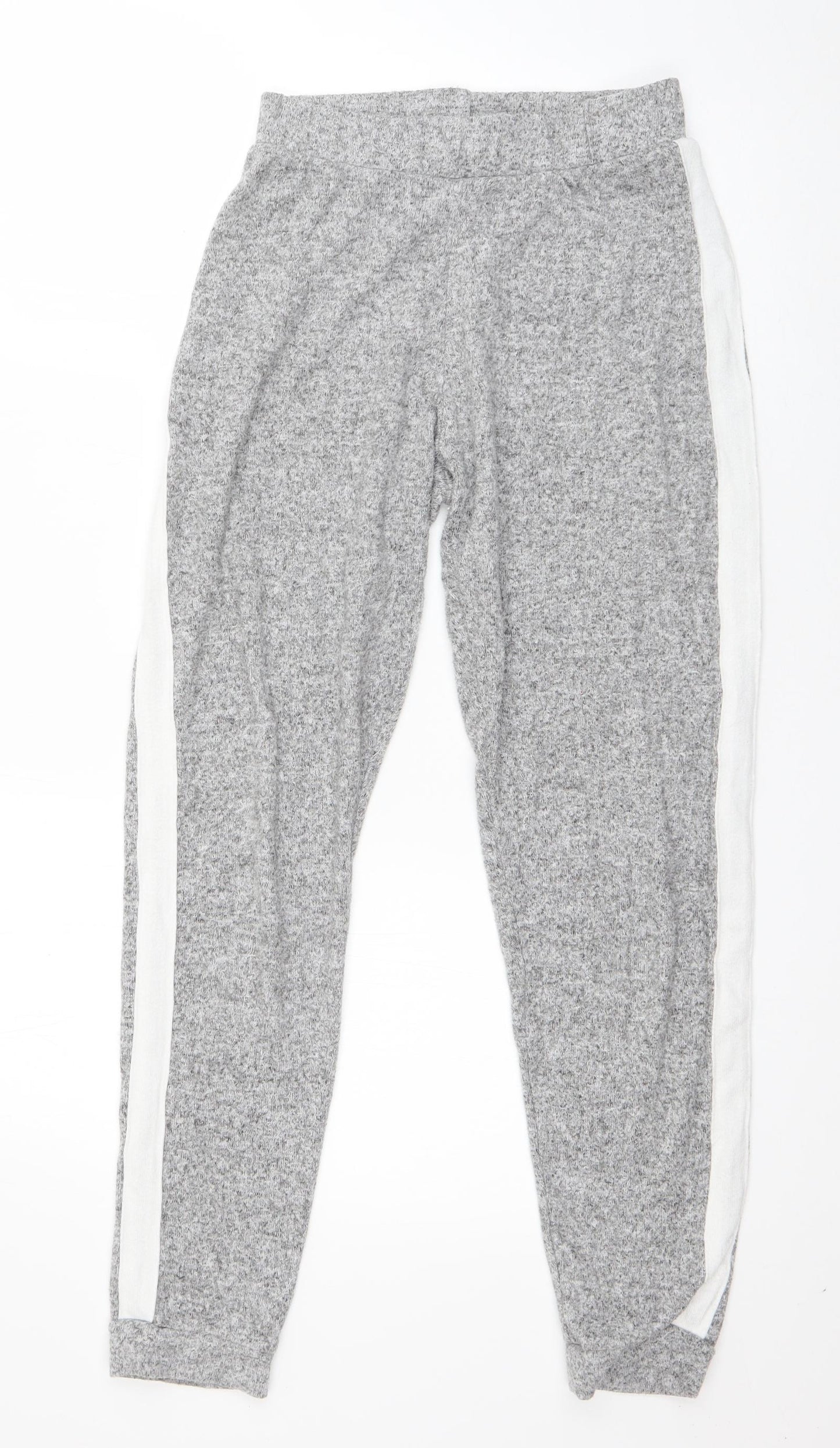 George Womens Grey Striped Viscose Jogger Trousers Size 10 L26 in Regular