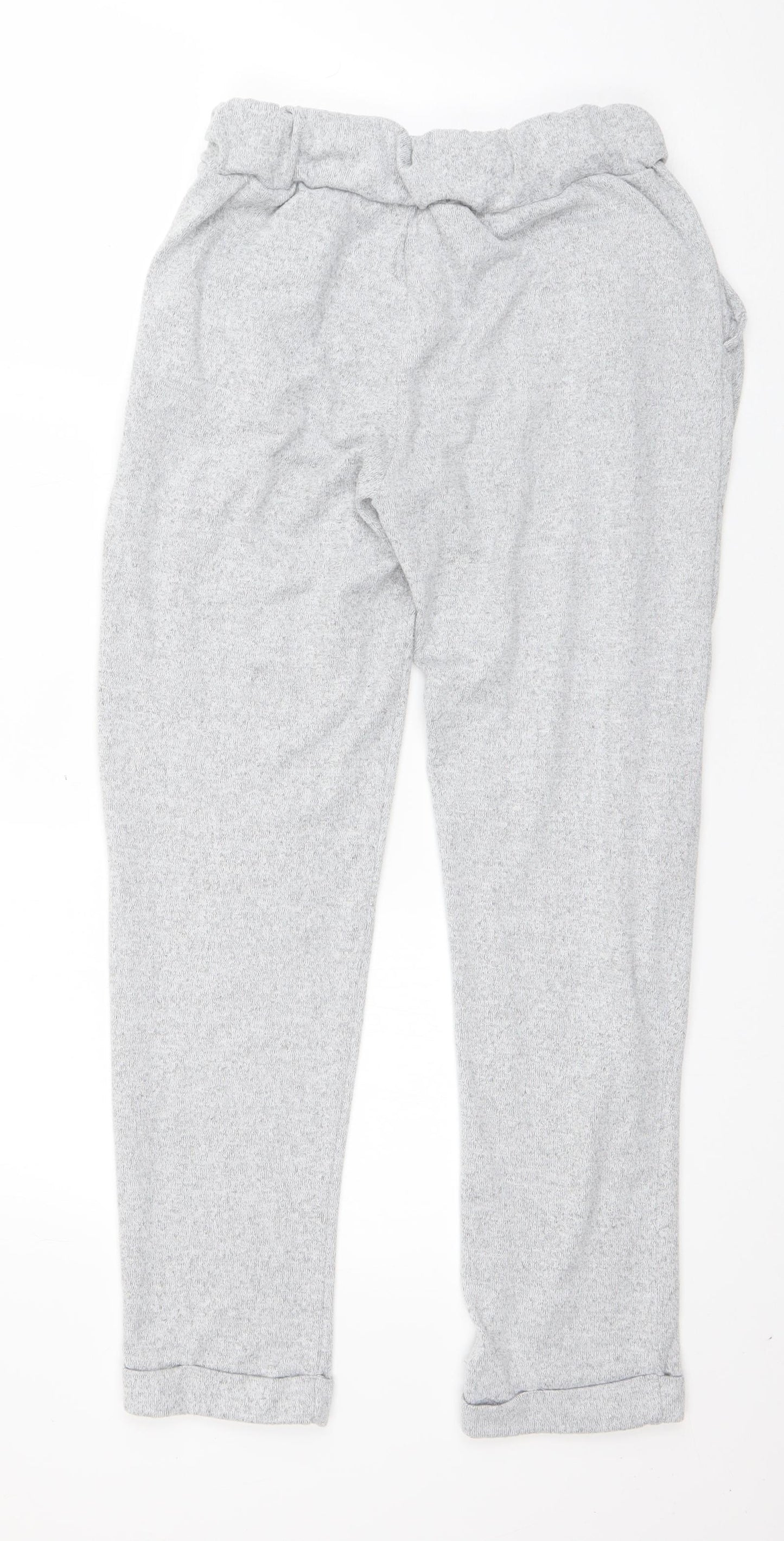 George Womens Grey Solid Polyester Top Pyjama Pants Size 8