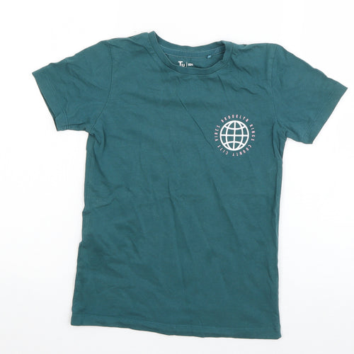TU Boys Blue  Cotton Basic T-Shirt Size 7 Years Round Neck Pullover - Brooklyn