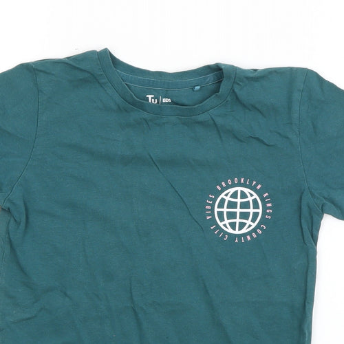 TU Boys Blue  Cotton Basic T-Shirt Size 7 Years Round Neck Pullover - Brooklyn