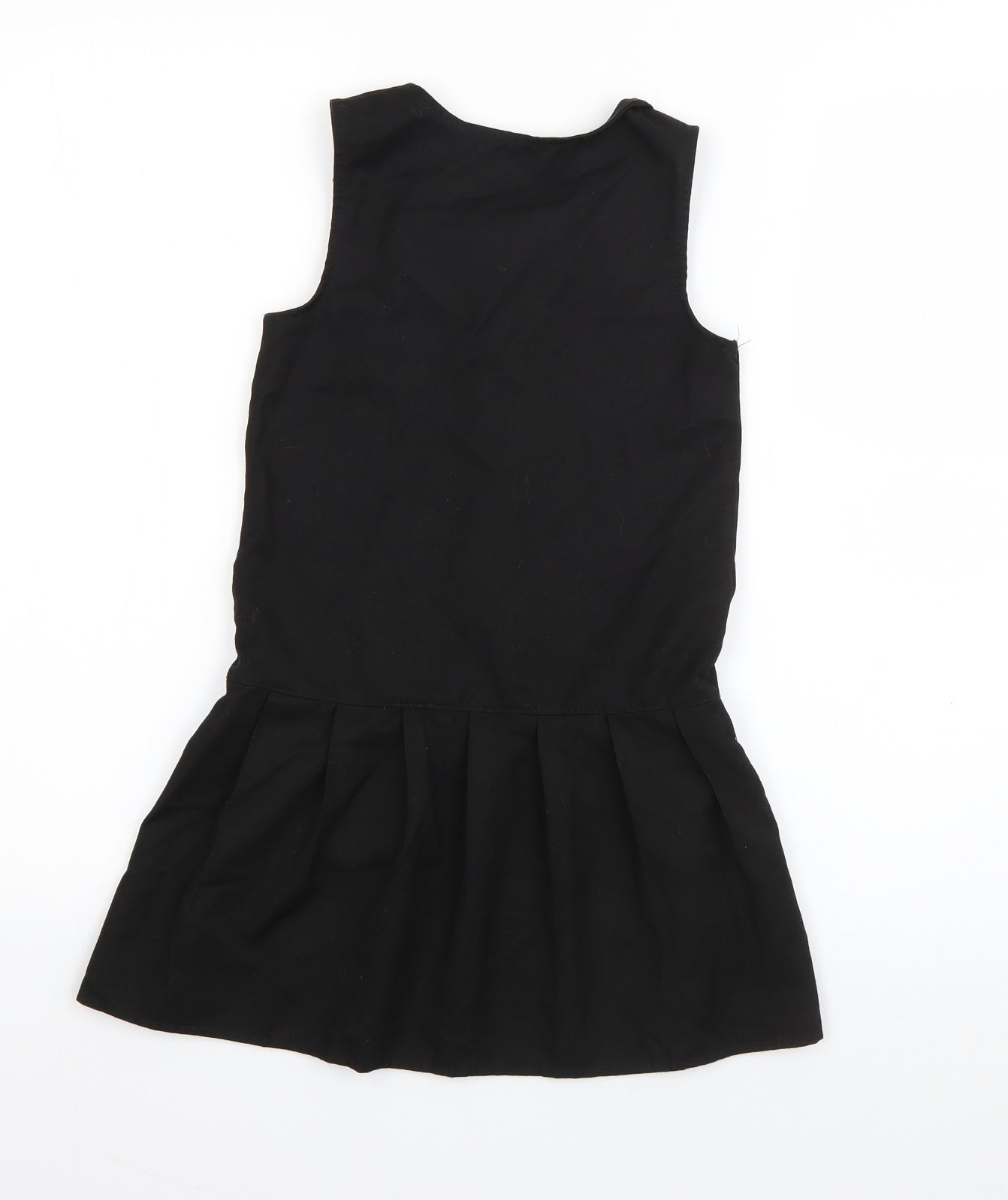 George Girls Black  Polyester Pinafore/Dungaree Dress  Size 5-6 Years  Round Neck Pullover