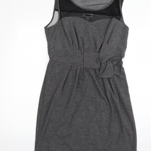 Intermission Womens Grey  Polyester Skater Dress  Size 12  Scoop Neck Pullover