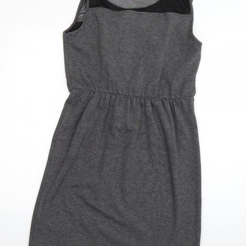 Intermission Womens Grey  Polyester Skater Dress  Size 12  Scoop Neck Pullover