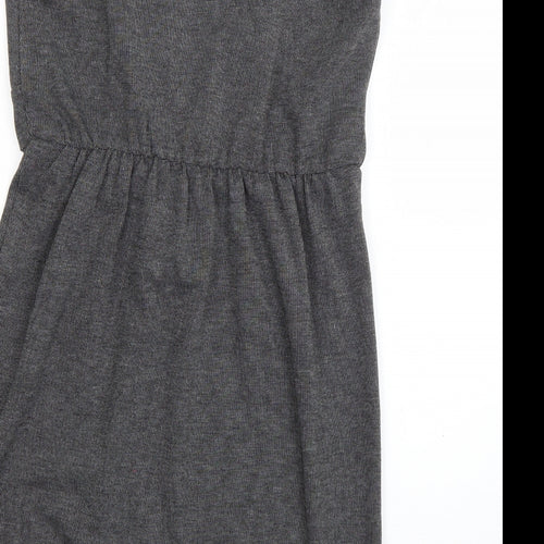 Intermission Womens Grey  Polyester Skater Dress  Size 12  Scoop Neck Pullover