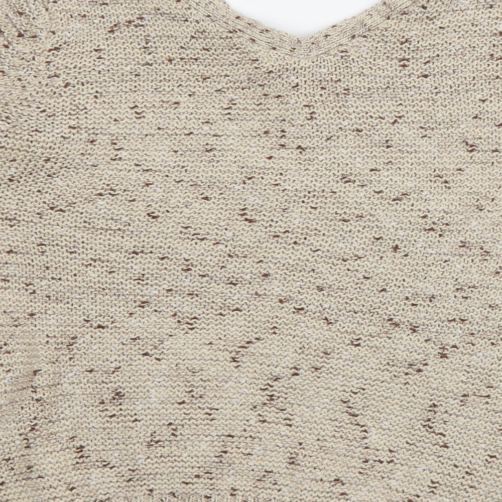 George Womens Gold V-Neck  Acrylic Pullover Jumper Size 8