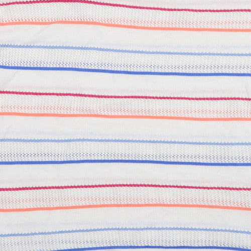 Crew Clothing Womens White Boat Neck Striped Cotton Pullover Jumper Size 16