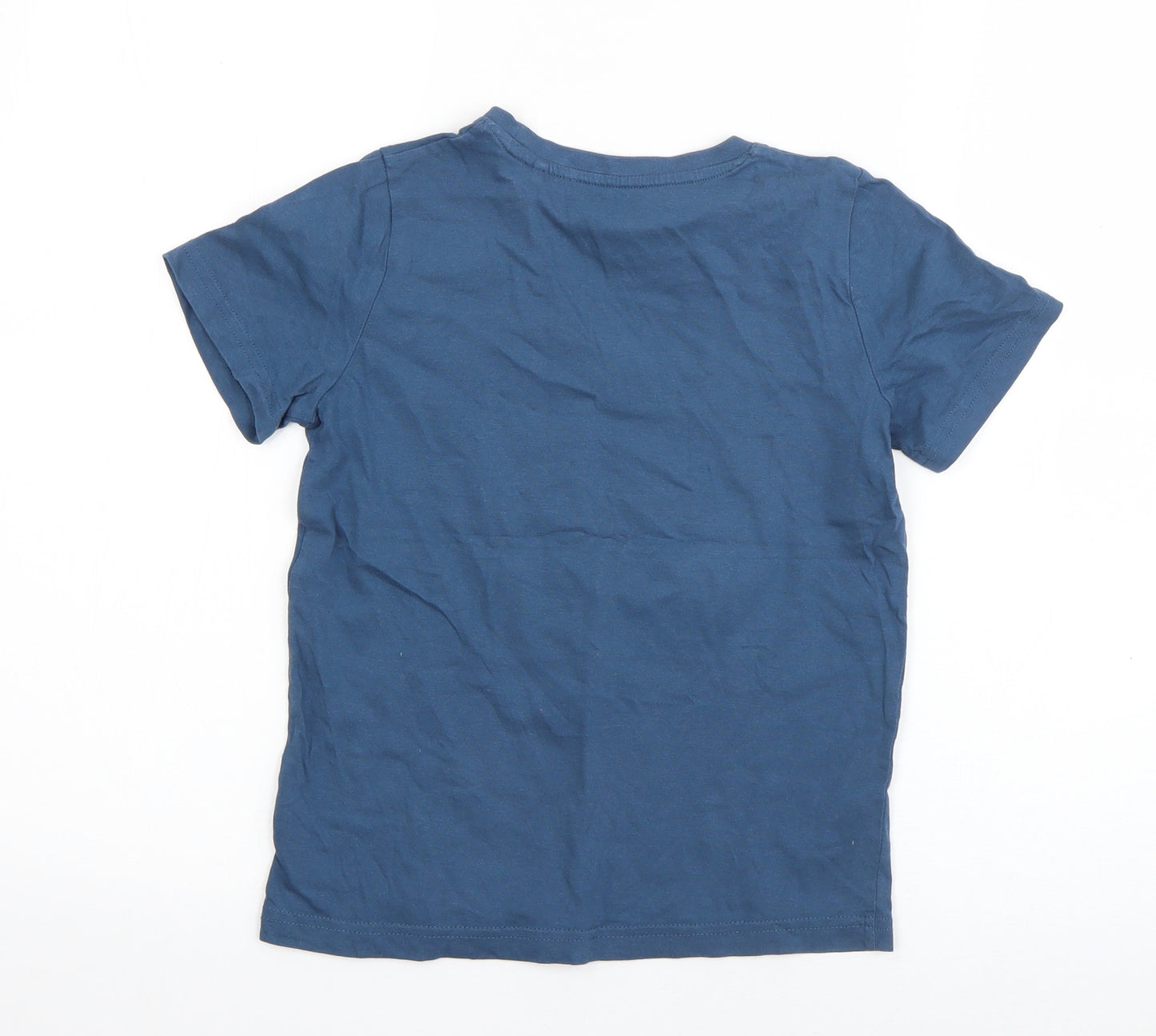 TU Boys Blue  Cotton Basic T-Shirt Size 7 Years Round Neck Pullover - Sk8