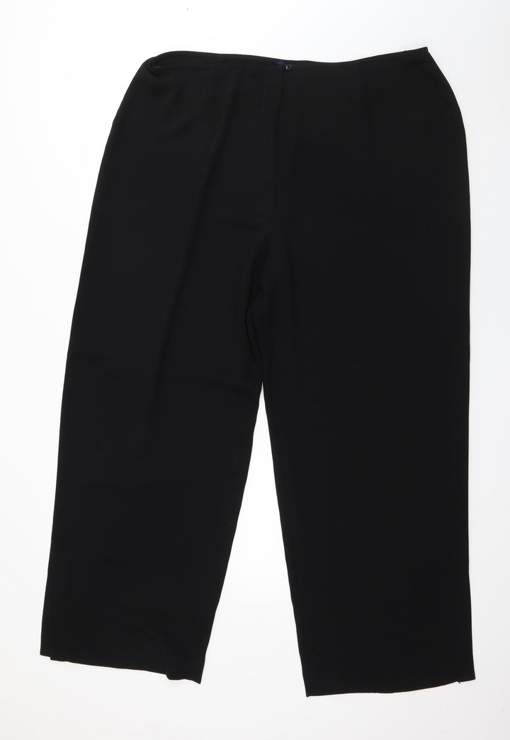Debenhams Womens Black  Polyester Windbreaker Trousers Size 38 in L28 in Regular Zip
