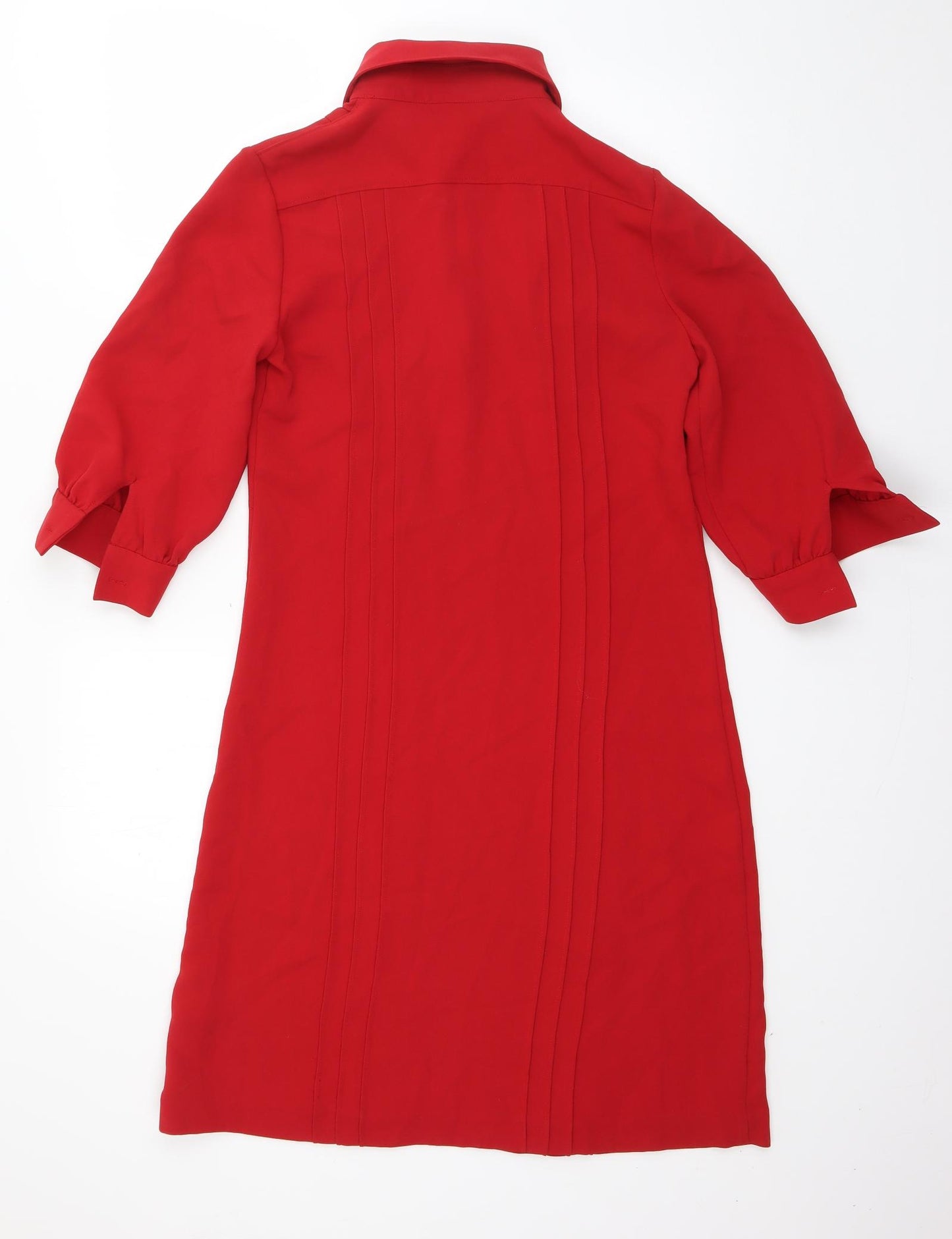 Tommy Hilfiger Womens Red  Polyester Shirt Dress  Size 4  Collared Pullover