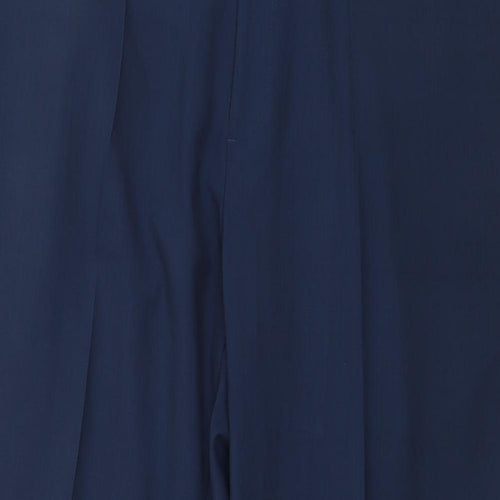 Haggar Mens Blue  Polyester Trousers  Size 38 in L30 in Regular Zip
