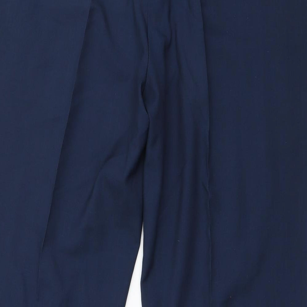 Haggar Mens Blue  Polyester Trousers  Size 38 in L30 in Regular Zip