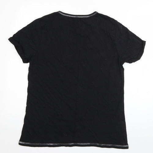 NEXT Womens Black Solid Cotton Top Pyjama Top Size M   - Bride Tribe