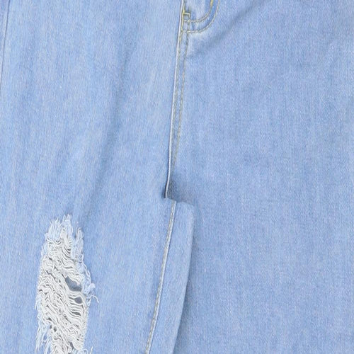 Boohoo Womens Blue  Cotton Mom Jeans Size 6 L26 in Regular Button