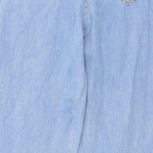 Boohoo Womens Blue  Cotton Mom Jeans Size 6 L26 in Regular Button