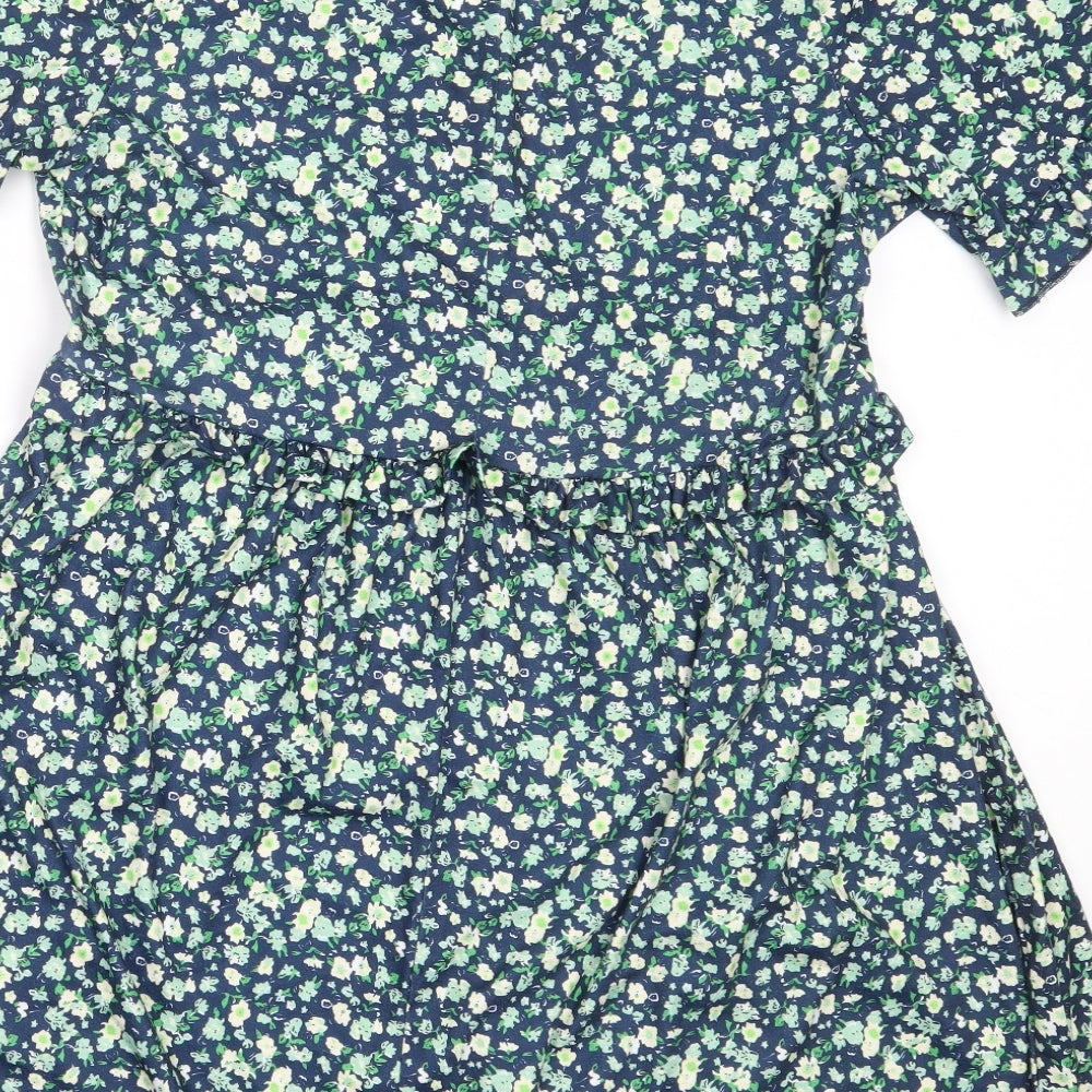 In the Style Womens Green Floral Polyester Fit & Flare  Size 14  V-Neck