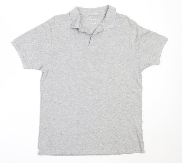 Primark Mens Grey Cotton Polo Size L Collared