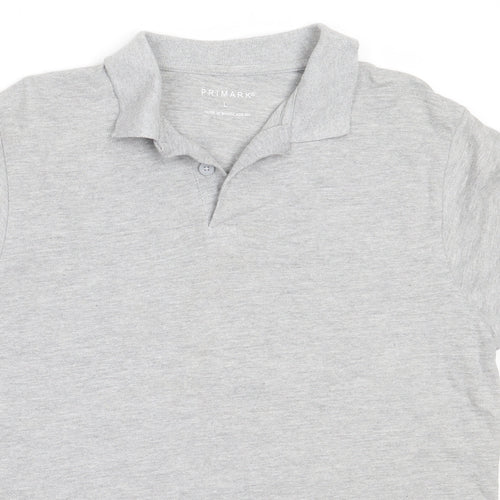 Primark Mens Grey  Cotton  Polo Size L Collared