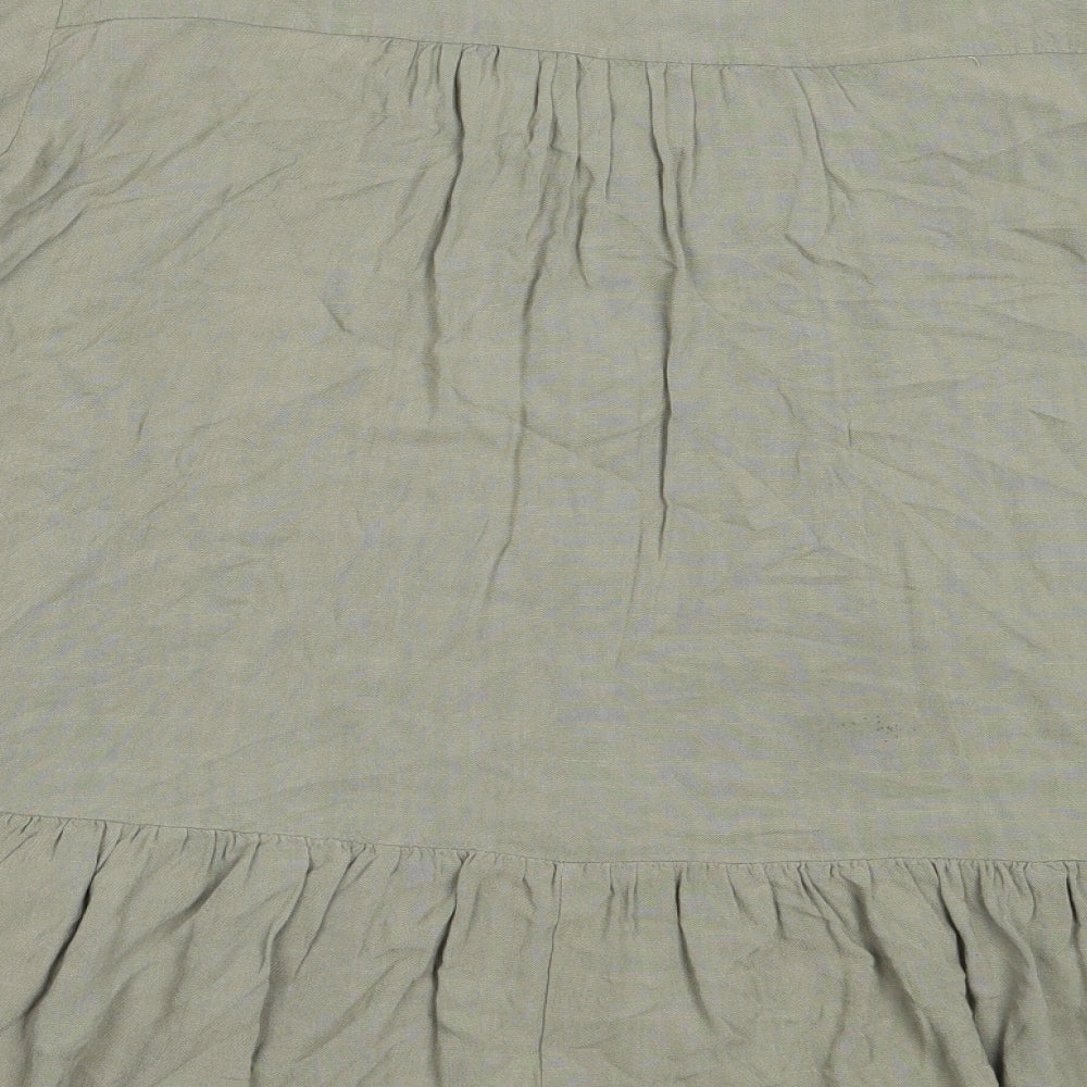 New Look Womens Green  Viscose Basic Blouse Size 12 V-Neck