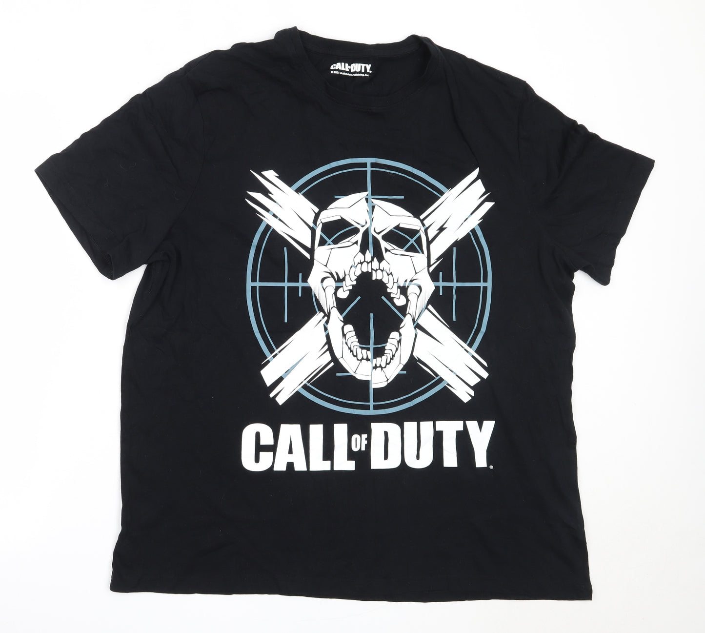 F&F Mens Black  Cotton  T-Shirt Size 2XL Round Neck  - Call of Duty