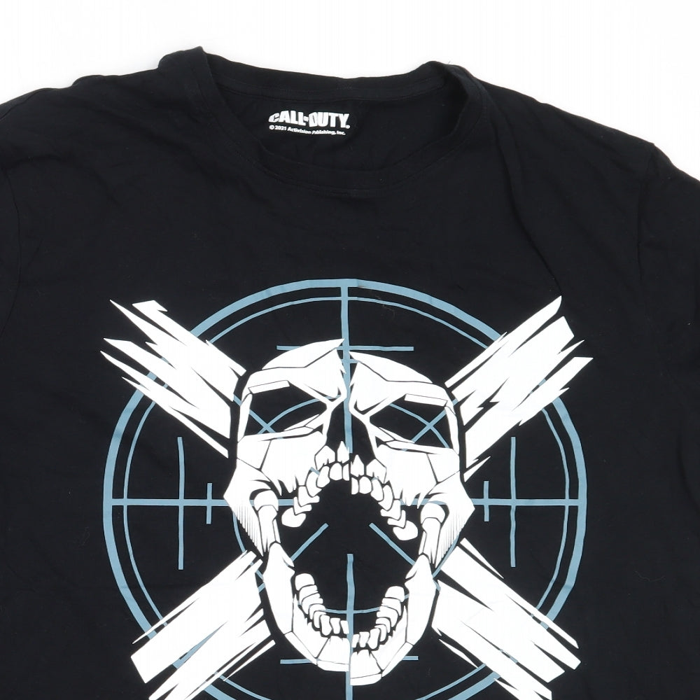 F&F Mens Black  Cotton  T-Shirt Size 2XL Round Neck  - Call of Duty