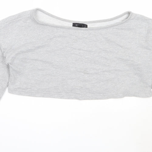 Missguided Womens Grey  Cotton Pullover Sweatshirt Size 10