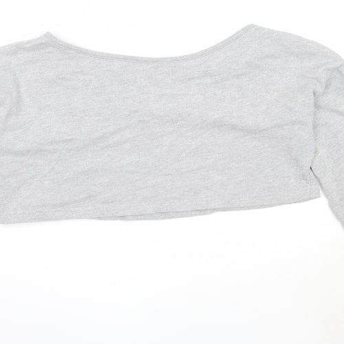 Missguided Womens Grey  Cotton Pullover Sweatshirt Size 10