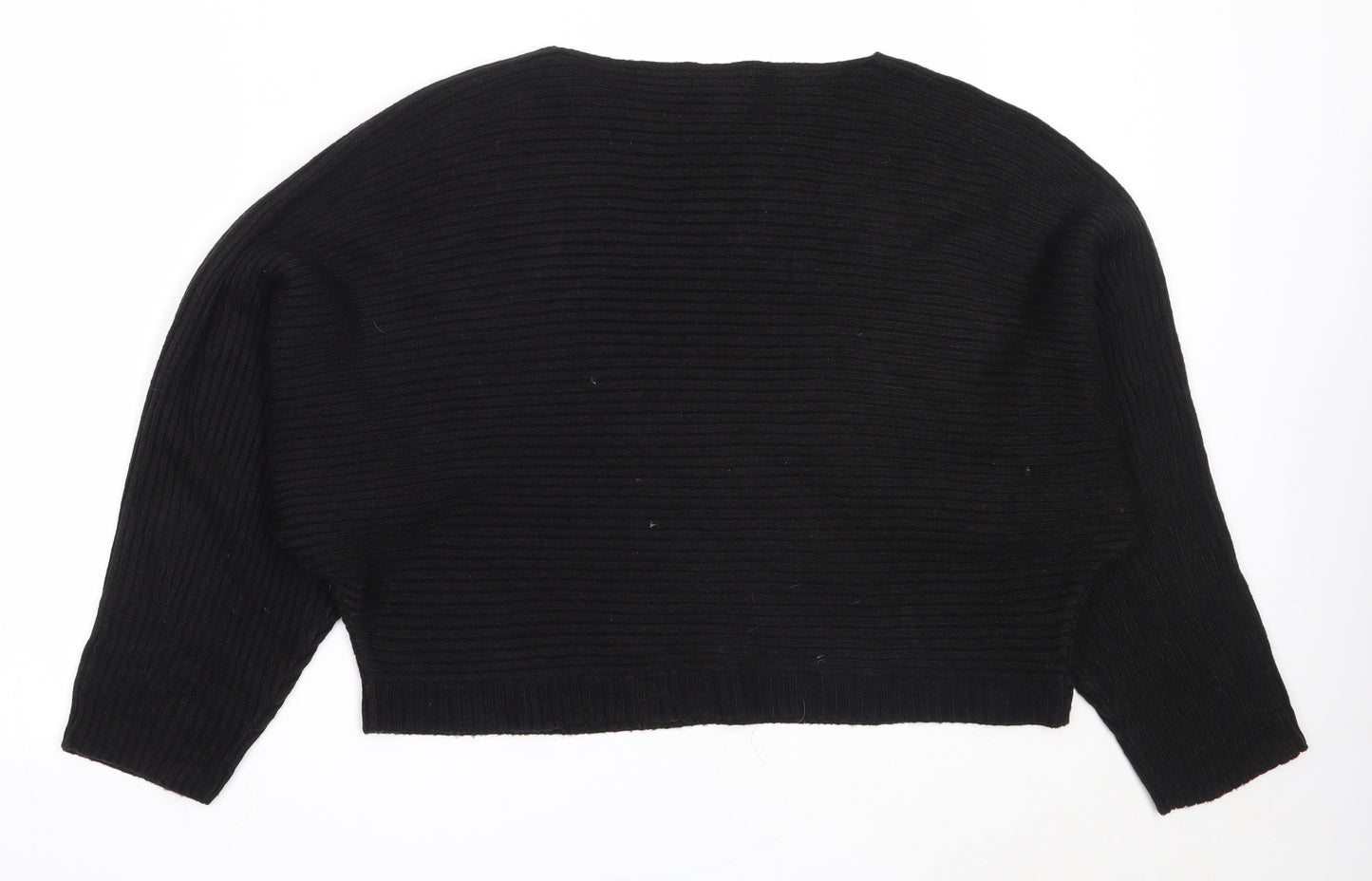 New Look Womens Black Round Neck  Acrylic Pullover Jumper Size L