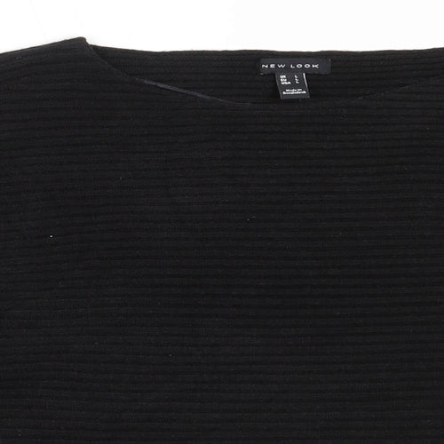 New Look Womens Black Round Neck  Acrylic Pullover Jumper Size L