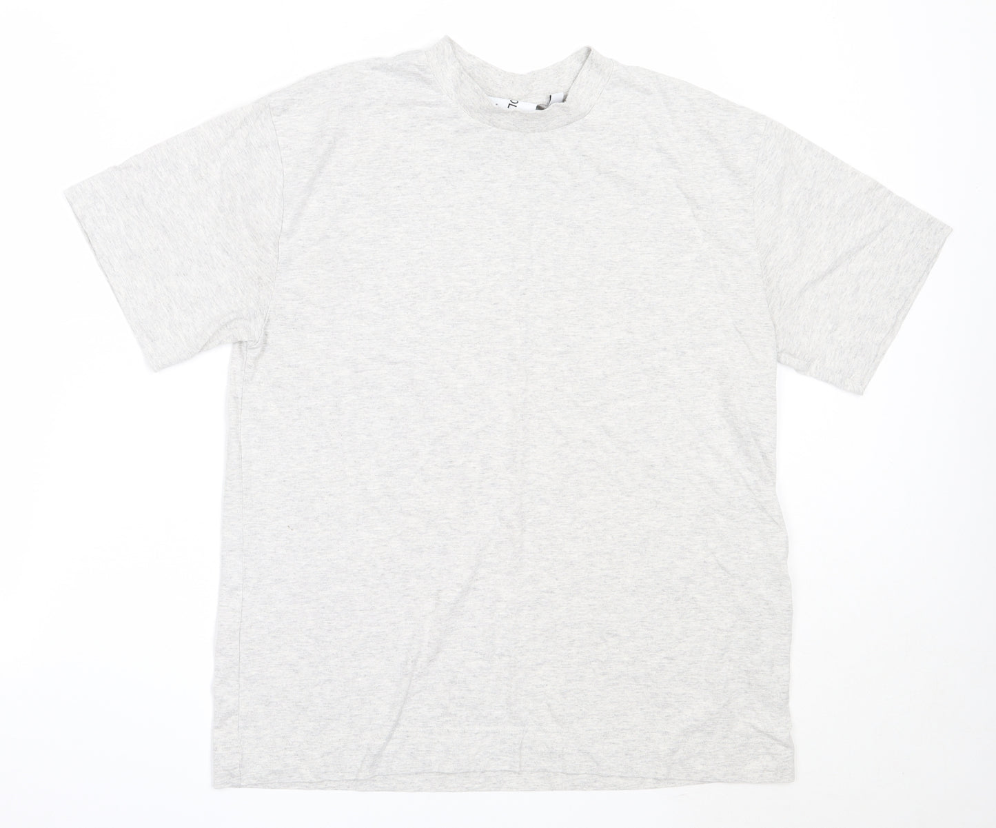 COLLUSION Mens Grey  Cotton  T-Shirt Size M High Neck