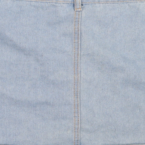 Preworn Womens Blue  Cotton Mini Skirt Size L