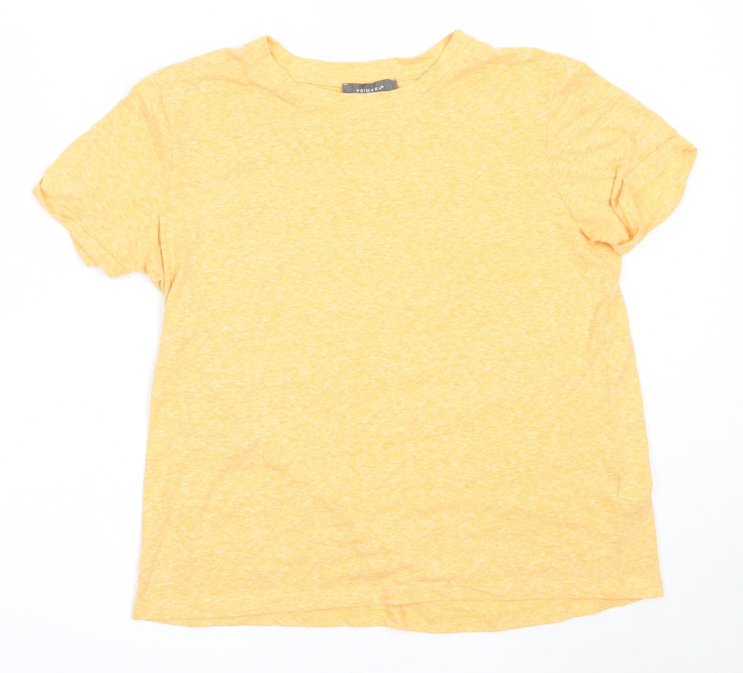 Primark Womens Yellow  Polyester Basic T-Shirt Size M Round Neck