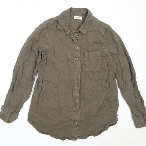 Papaya Womens Green  Lyocell Basic Button-Up Size 10 Collared