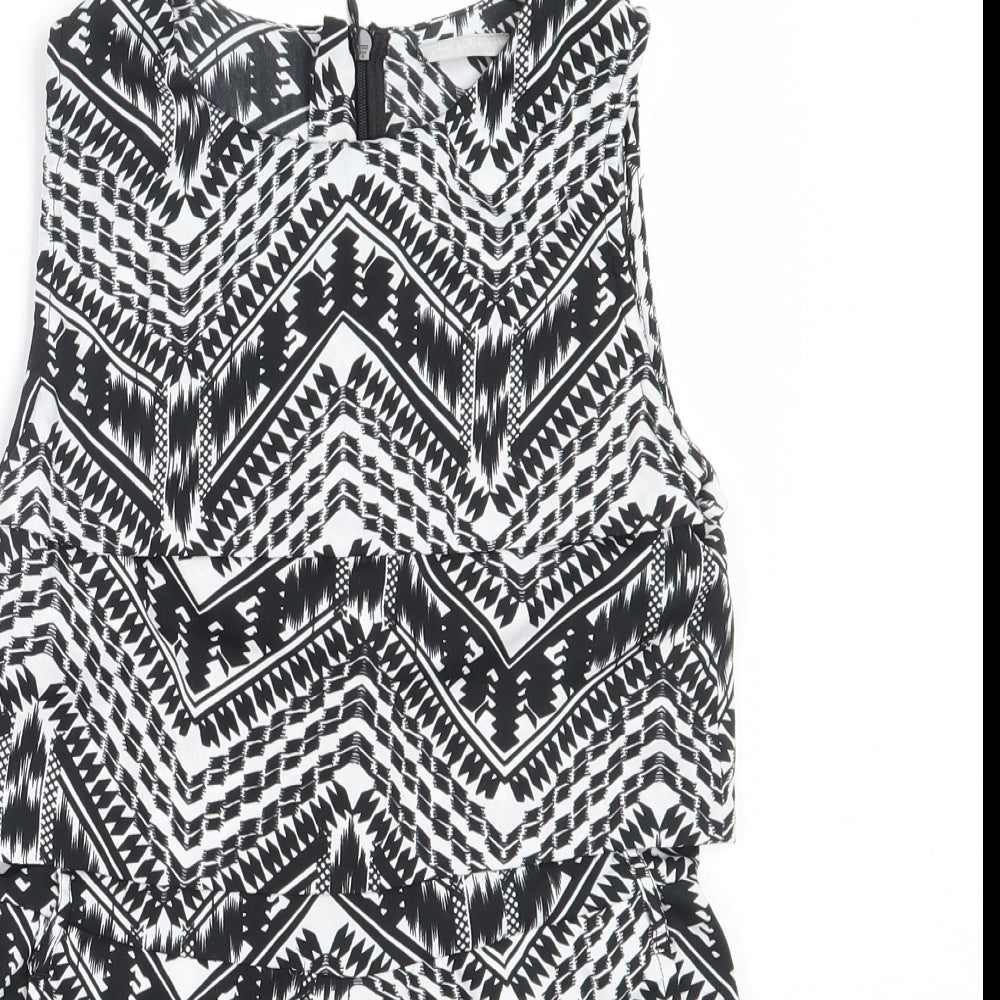Matalan Girls Black Geometric Polyester Playsuit One-Piece Size 9 Years
