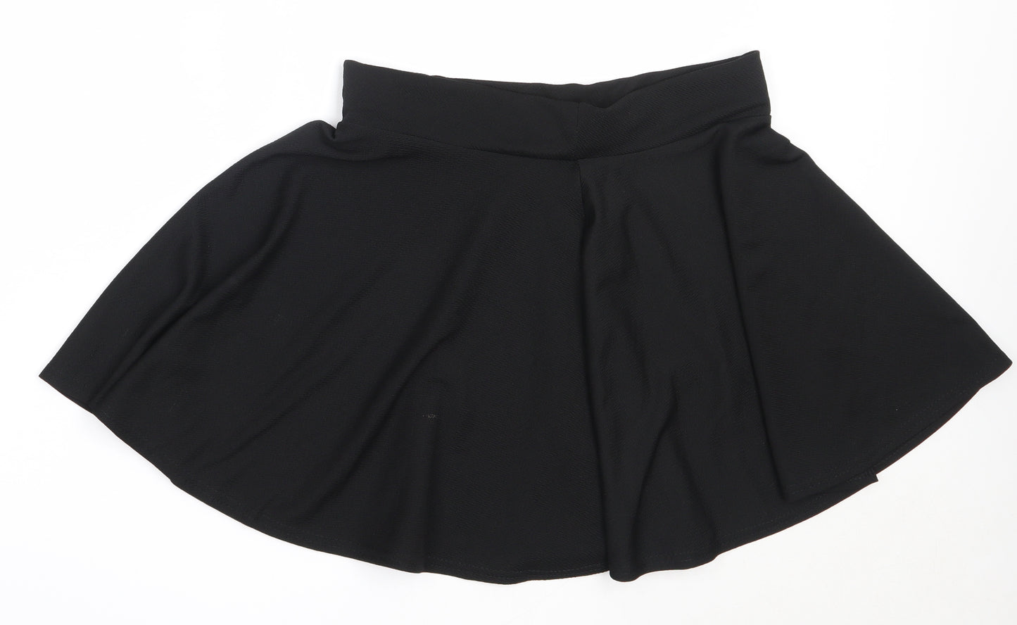 Preworn Womens Black  Polyester Flare Skirt Size L