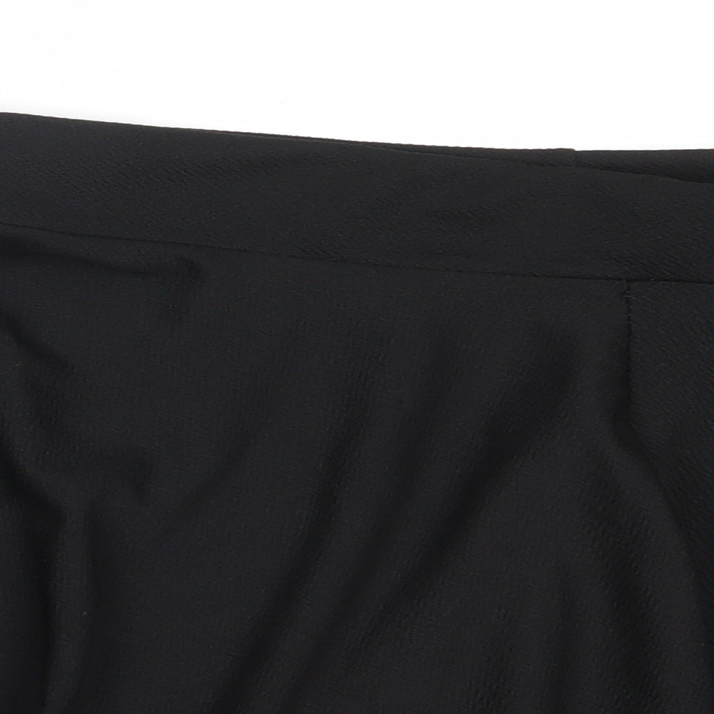 Preworn Womens Black  Polyester Flare Skirt Size L