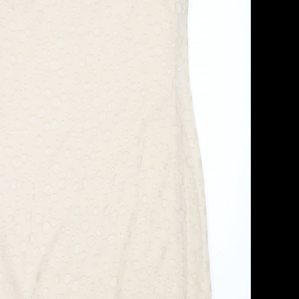 Monsoon Womens Beige  Polyester Shift  Size 14  Round Neck