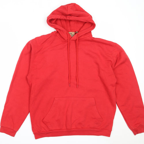 KT UK Womens Red  Cotton Pullover Hoodie Size M