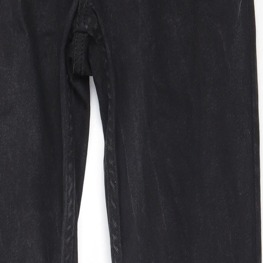 New Look Mens Black  Cotton Straight Jeans Size 32 in L30 in Regular