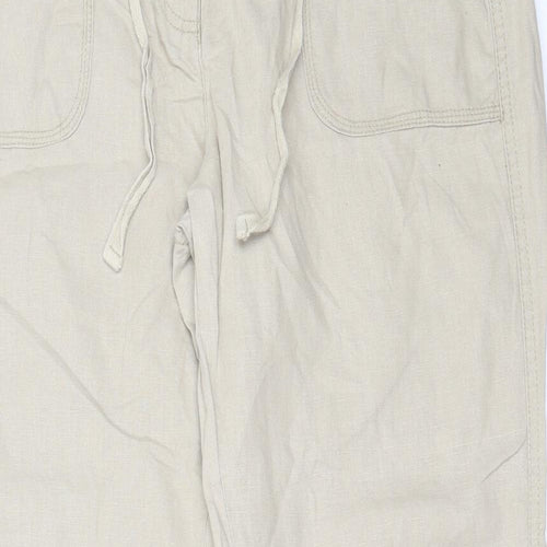 George Womens Beige  Linen Trousers  Size 14 L31 in Regular