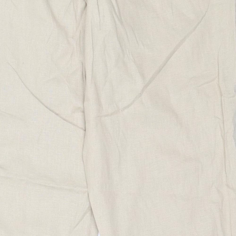 George Womens Beige  Linen Trousers  Size 14 L31 in Regular
